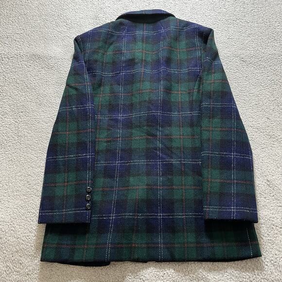 Pendleton Blazer Women 14 Black Watch Vintage Virgin Wool Green Plaid 70s Preppy - Picture 5 of 16